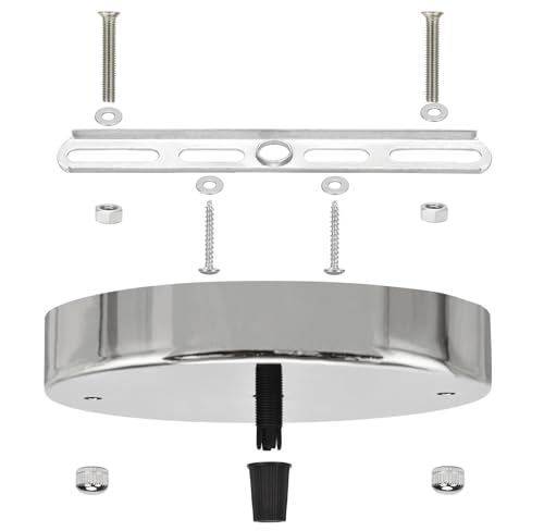 Image of Sangle Sopffy Pendant Light Canopy Kit, 4.7 Inches Ceiling Lighting Canopy Kit with All Mounting Hardware Modern Chandelier Ceiling Plate Cover for Pendant Lighting Fixtures (Silver, 4.7 inch)