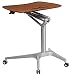 Produktbild Flash Furniture Laptop-Schreibtisch, mobil, zum Sitzen und Stehen, Computer-Tisch mit verstellbarer Höhe, ergonomischer Bürotisch mit Stifthalter, auf Rollen, Mahagoni