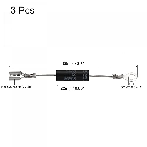 sourcing map Microwave Oven High Voltage Diode Rectifier Repair Parts 3 Pcs