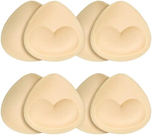 SKENGWEL 5 pairs Women's Triangle Bra Pads Inserts Removable Push Up Sports Bra Cups Replacements For Bikini Top Swimsuit