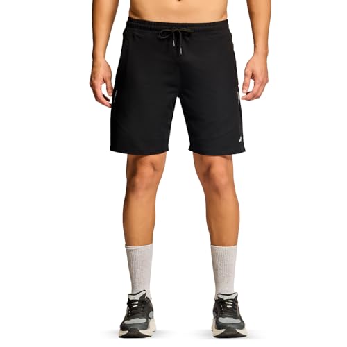 Image of Boldfit Shorts for Men, Lightweight Quick Dry Polyester Gym Shorts with Zipper Pockets, Elastic Waist with Drawcord, Durable Gym, Running, Workout Pant & Casual Wear