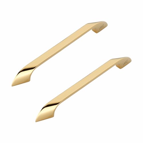 Image of LAPO 10 Inch Pull Handles for Cabinets and Drawers, Used for Kitchen and Wardrobe Units, Premium Surface Coating, Quick Mount System, 3 Years Warranty (224mm, PVD Gold Finish, Pack of 2) - Twist
