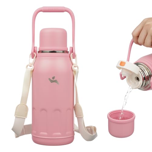 Image of Konokyo 40oz Thermos for Cold Drinks, Insulated Water Bottle, Pink