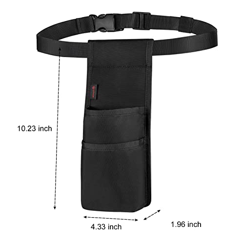 Sithon Professional Massage Bottle Bag For 1 Bottle, Massage Lotion Oil Waist Holder Organizer, Massage Therapist Holster With Adjustable Belt, Multiple Pockets (Bag Only) (Black) #TOP6
