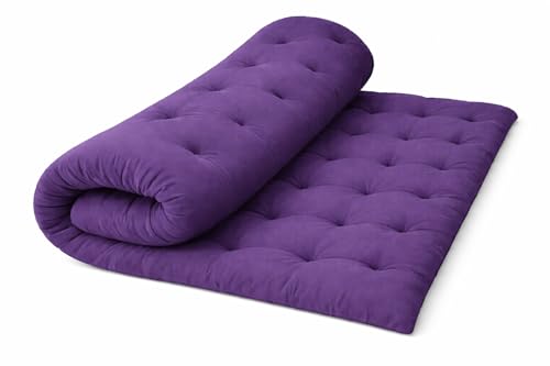 Image of ATOOTFUSION Soft Cotton Quilt | Foldable Light Weight Filled Single Firm Cotton Quilt Mattress| Gadda (Solid Coloured, 2 Sleeping Capacity, 5 x 6 ft or 72 x 60 Inches Queen) (Plum)