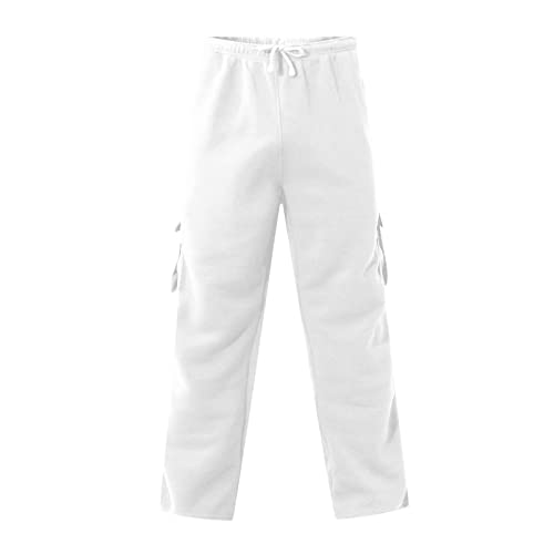 Fleece Cargo Sweatpants for Men Big and Tall Open Bottom Sweatpants with Pockets Mencomfy Athletic Baggy Joggers4