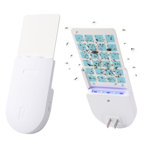 Gnat Traps for House Indoors, Plug-in Fly Insect Trap, Catcher & Killer for Mosquitos, Gnats, Fruit Flies - Plug in Bug Zappers for Indoor Use - Catch Insects Indoors with Bug Light-1 Pack