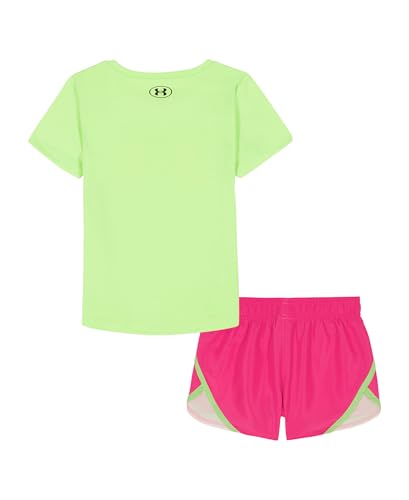 Image of Under Armour Girls' 2-piece Short Sleeve Tee and Shorts Set, Lightweight and Comfortable