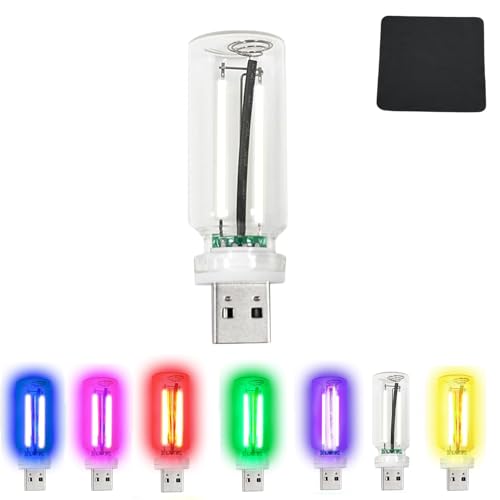 VALLVE Retro Car Lamp, Touch Adjustment Plug-in USB Automotive Night Lamps, LED Car Lights Interior, Durable, Easy Plug & Play Installation, Enhances Aesthetics (White)