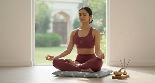 Image of Meditation | Yoga | Cushion | (Zabuton Mat) | Filled with Buckwheat Hulls |