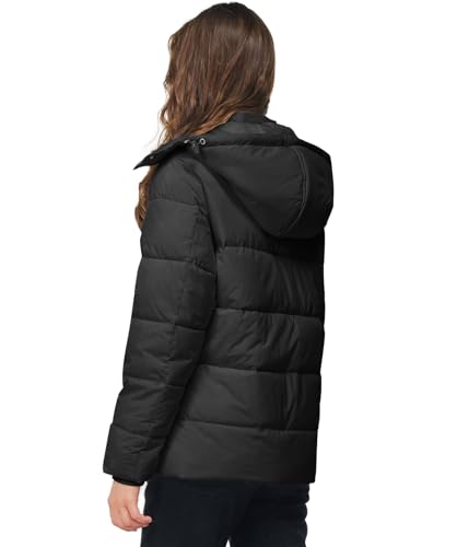 TRATENBY Women's Winter Thicken Puffer Coat Warm Jackets Parka With Detachable Hood Waterproof3