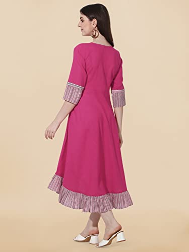 Image of MIRCHI FASHION Women's Straight Fit Rayon Sequins Embroidered and Polka Dots Printed Kurti Only