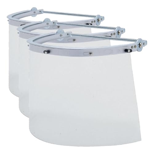 Image of MCR Safety 101640 Polyethylene Terephthalate Universal Visor Safety Faceshield, Clear, 10-Inch by 15-1 /2-Inch, 0.040-Inch Thick (Pack of 3)