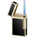 SNYYIAI Classic Lighter, Butanemetal Engraving Jet Torch Lighter, Side Slide Lgnition Steel Tone Trench Lighter for Men Dad Husband Collect,Black