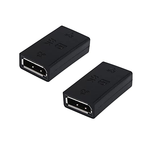 CERRXIAN 8K DisplayPort to DisplayPort Coupler 1.4, DP Female to DP Female Extension Adapter Ultra High Speed Support 8K@60Hz 4K@144Hz(2-Pack)