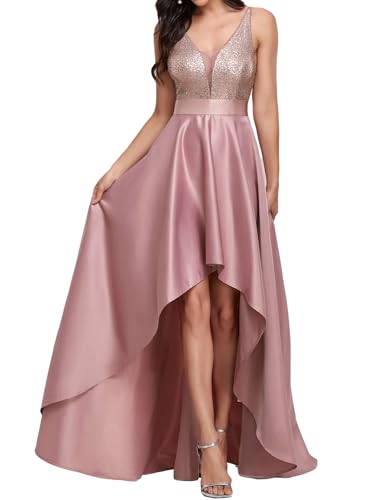 Ever-Pretty Vestido de Fiesta Sin Mangas Escote en V Corte Imperio Elegant Alta Baja Mujer Orquídea 48