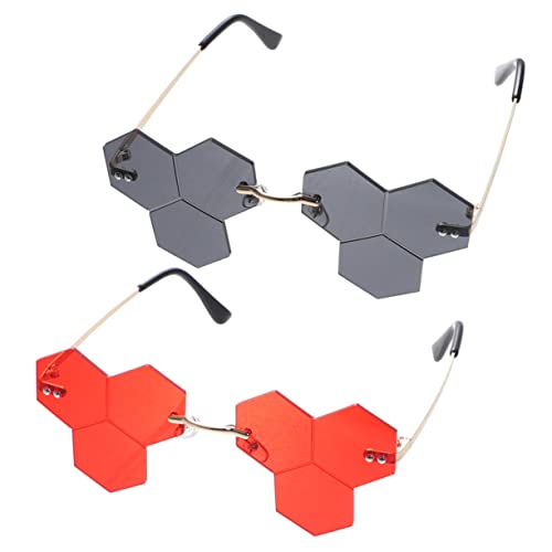 NOLITOY Glasses Frameless Sunglasses for Women Fun Party Glasses Cool Disco Accessories for Women Sun Protection