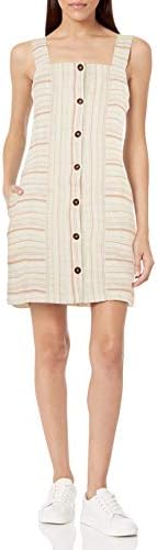 Roxy Women's Casual Dress – Sundress & Swimsuit Cover-Ups, Beach, Poolside, Resort Wear, WhiteStripe, Small
