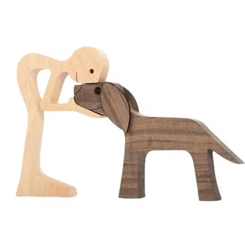 Welpen Holzschnitz Ornamente, Holzfigur für Hunde Herzerwärmendes Geschenk Handgemachte Hund Holzschnitzerei Welpe Holz Handwerk Skulptur Für Hundeliebhaber, Bastelfigur, Holz, Zuhause, Büro