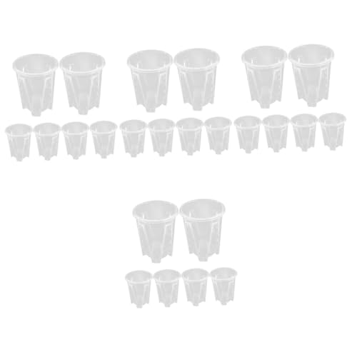 BESPORTBLE 24piezas Macetas Transparentes para Orquídeas De Plástico Transpirable Macetas De Cultivo para Jardines y Balcones Control De Raíces y Drenaje Diseño Versátil y Decorativo