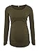 Ecavus Women's Maternity Tops Long Sleeve Clothes Flattering Side Ruched Pregnancy T-Shirt