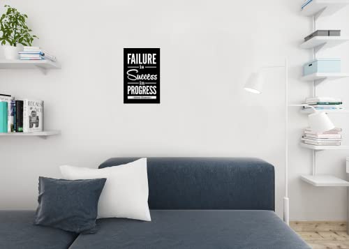 Image of Failure Is Success Growth Mindset Poster Black and White Classroom Cool Wall Art Print Poster 12x18