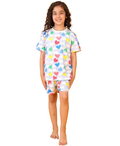 Image of ANTHRILO Balloon Heart Sky Sleepwear Shorts Set - Sky