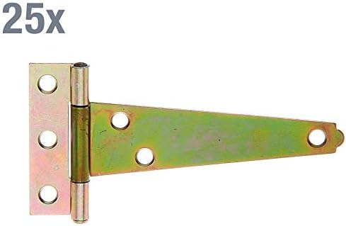 Rolled Box Hinge with Riveted Pin Band: 100 mm/Scharnier: 60 mm / 25 STK. Oberflaeche: galvanisch Gelb verzinkt - Image 3