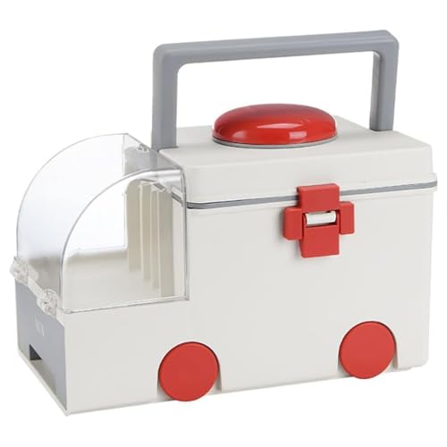 救急箱 薬箱 おしゃれ 大容量 薬収納ボックス 救急ボックス 薬入れケース 医薬品貯蔵ボックス ハンドル付き 手提げ 持ち運び便利 密封防水 多機能薬収納 薬入れ 小物入れ 整理 応急処置 くすりばこ 防災 家庭用 車載用 (Gray)