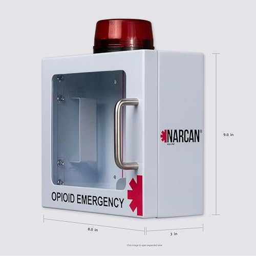 Image of NARCAN Nasal Spray Wall Unit Kit - Unit Includes Wall Cabinet with Alarm, Wayfinding Signage, Directions for Use Poster