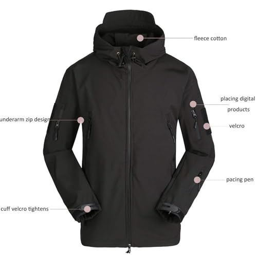 Veste tactique softshell hommes multi-poches coupe-vent de chasse