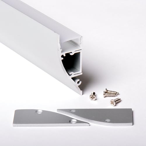 AFTERTECH 1x 3metri 4317 43x17mm Profilo Alluminio Applique Da Parete 3m Per Strisce Strip LED Barra Rigida 3mt 300cm Plastica Opaca (1x 3metri 4317 fog)