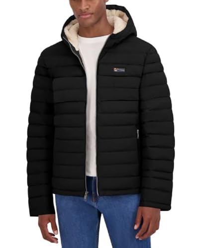 HFX Men's Color Block Water Resistant Hooded Puffer Jacket