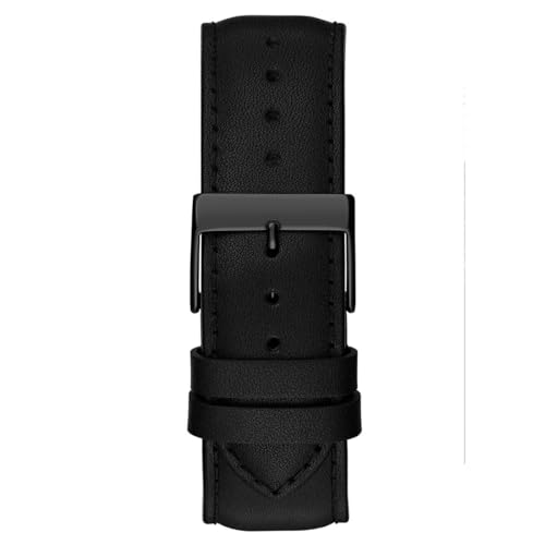 Image of GUESS Men's Leather 47 Mm Size Grey Dial Round Analog Black Band Watch - U1432G2M