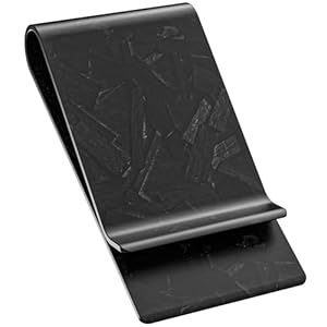 Travelambo Carbon Fiber Money Clip Front Pocket Wallet Minimalist Wallet Slim Wallet Credit Business Card Holder (Matte Forged)