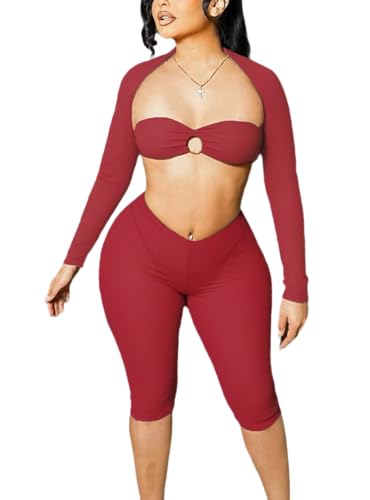 Image of Cheetah Print Outfit for Women Sexy 3 Piece Stretchy See Through Sexy Leopard Print Set for Women Clubwear