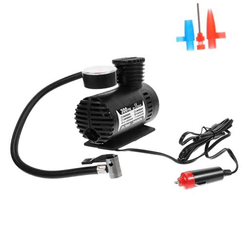 Hemobllo Bomba Eléctrica Portátil De Inflado De Neumáticos 12v, Mini Compresor Con Barómetro Para Coche, Moto y Bicicleta, Tamaño Compacto, Uso En Carretera y Emergencia