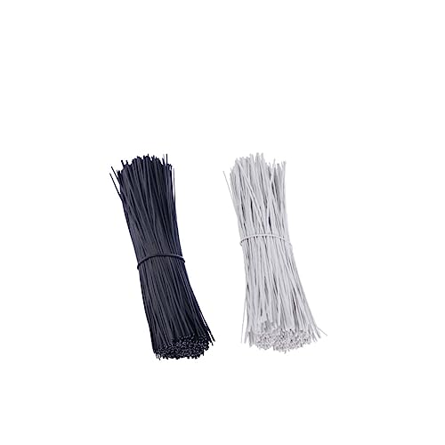 1000 Pzas Atadores de Alambre de Hierro Recubierto de Plástico 0.45mm para Oficina | Cierres Flexibles Reutilizables, Opciones en Negro y Blanco, Sellado de Bolsas y Etiquetas