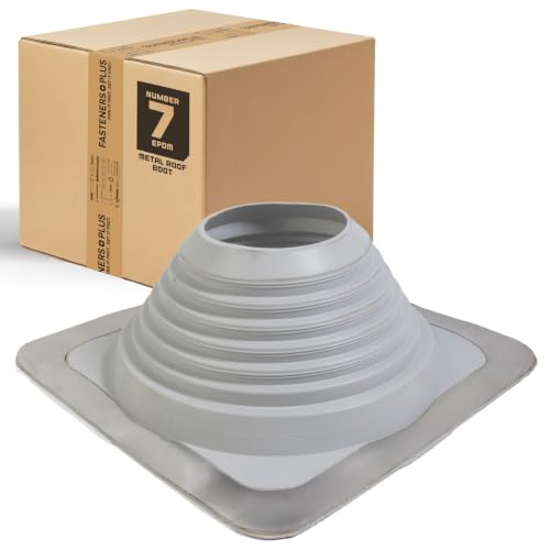 Fasteners Plus #7 Square EPDM Metal Roof Pipe Flashing Boot