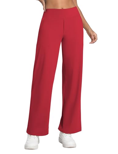 Image of BUBBLELIME Women High Waist Wide Legs Yoga Pants Loose Sweatpants Pockets | 29 inch /31 inch /33 inch /35 inch /37 inchInseam,2 Styles / Dress /Basic,Lounge,Comfy,Stretch Casual Work