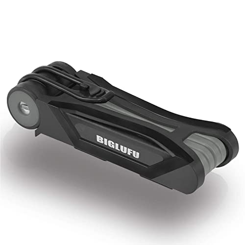 Biglufu Bike Lock, Folding Bike Locks With 4 Keys, Bicycle Scooter Motorcycle Chain Lock, Heavy Duty Alloy Steel Foldable Lock With Mounting Bracket 2Pc Straps, 86Cm/34" Unfolding, 1.92 Lbs #TOP6