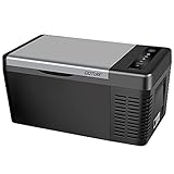 Goture 18L 車載冷蔵庫 【アルミ庫内】 -22℃～+10℃調整【家庭用車載用】【ドイツのコンプレッサーテクノロジー】静音 DC12V/24V 省エネ アウトドア 緊急時 車中泊 大容量