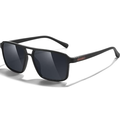 Gradient Square Aviator Sunglasses for Men Polarized UV Protection Driving Trendy Pilot Sun Glasses Shades 90s Retro