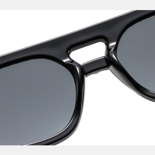 Lunettes de soleil double pont et rayures UV400 unisexes - 4