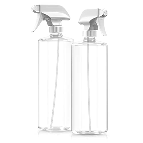 Bar5F Plastic Spray Bottles With Mixor Trigger, 32 Oz | Professional, Leak Proof, Empty, Adjustable Fine To Powerful Sprayer, Refillable | Water Plants, Cleaning Solutions | Crystal Clear | Pack Of 3 #TOP2