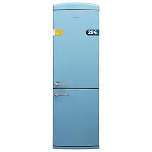 Cecotec Koelkast Combi 2 deuren Retro 294 L Bolero CoolMarket Combi Origin 294 Blue E Hoogte 190 cm 60 Breedte Total No Frost, Multi Cooling, Ultra Fresh, Convertible Box, Blauw