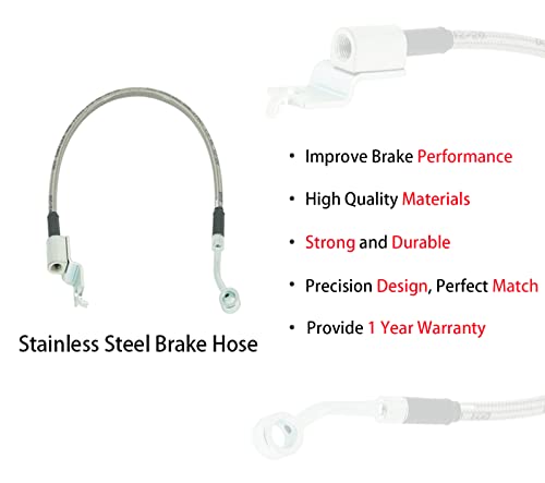 Marsram Stainless Steel Braid Extended Hydraulic Front Brake Line Fit Jeep 93-98 Grand Cherokee Zj|90, 93 Wagoneer Xj|90-92 Comanche Mj|90-01 Cherokee Xj|97-06 Wrangler Tj| 20 Inch | H38894 H38895 #TOP1