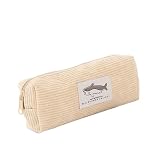 DAYUANDIAN Corduroy Shark Pencil Case - Cute and Spacious Pen Storage Solution for All Ages