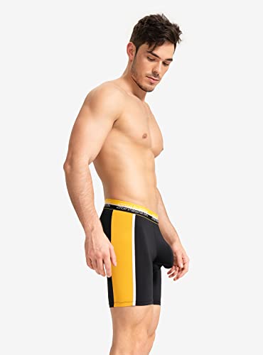 Separatec Men's Athletic Cool Mesh Fast Dry Long Leg Boxer Briefs Dual Pouch Underwear 2 Pack3