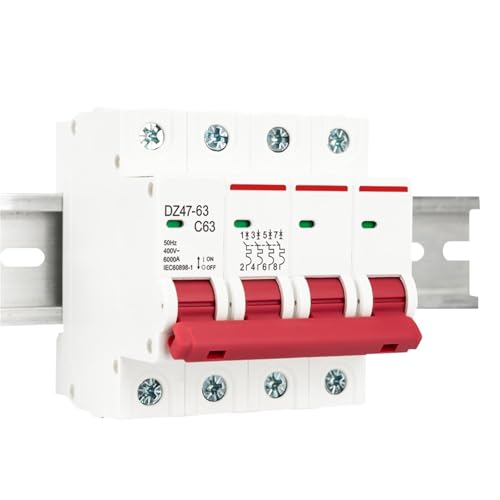 DZ47 1-4P AC 230V 400V C Type Mini Circuit Breaker MCB Short Overload Protector Din Rail 1Pcs(1P,40A)